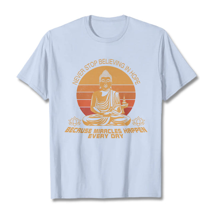 Buddha Stones Never Stop Believing In Hope Tee T-shirt - LightCyan - Never stop believing in hope - XXL - image 9