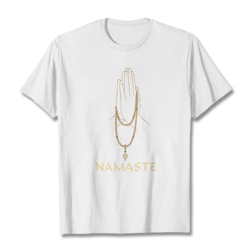 Buddha Stones NAMASTE Tee T-shirt - White - 2XL - image 0