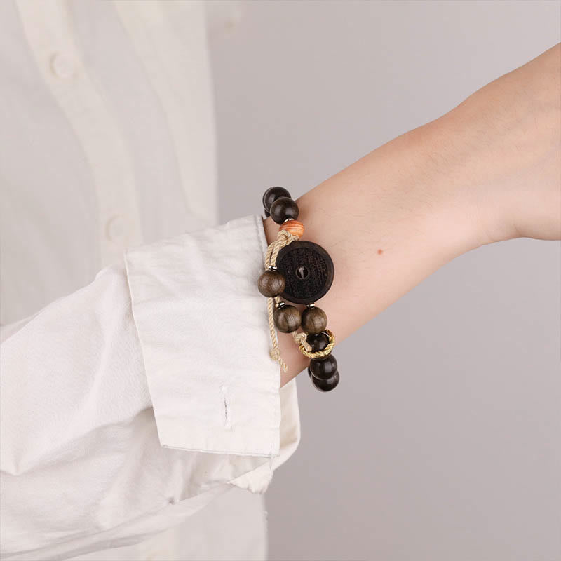 Buddha Stones Ebony Wood Mountain Ghosts Spend Money Balance Bracelet - image 3