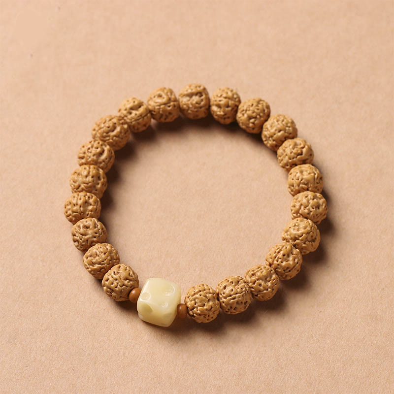 Buddha Stones Bodhi Seed Three-eyed Dzi Bead Buddha Hand Charm Wealth Bracelet - Small Vajra Bodhi Single Loop[9*8mm] - image 15