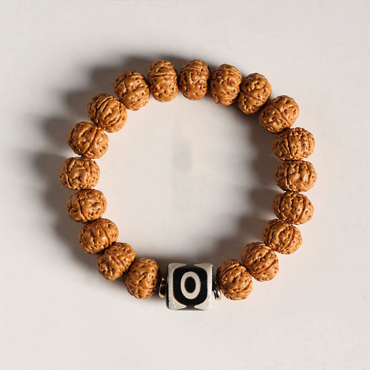 Buddha Stones Bodhi Seed Three-eyed Dzi Bead Buddha Hand Charm Wealth Bracelet - Vajra Bodhi Agate Dzi[12mm] - image 20