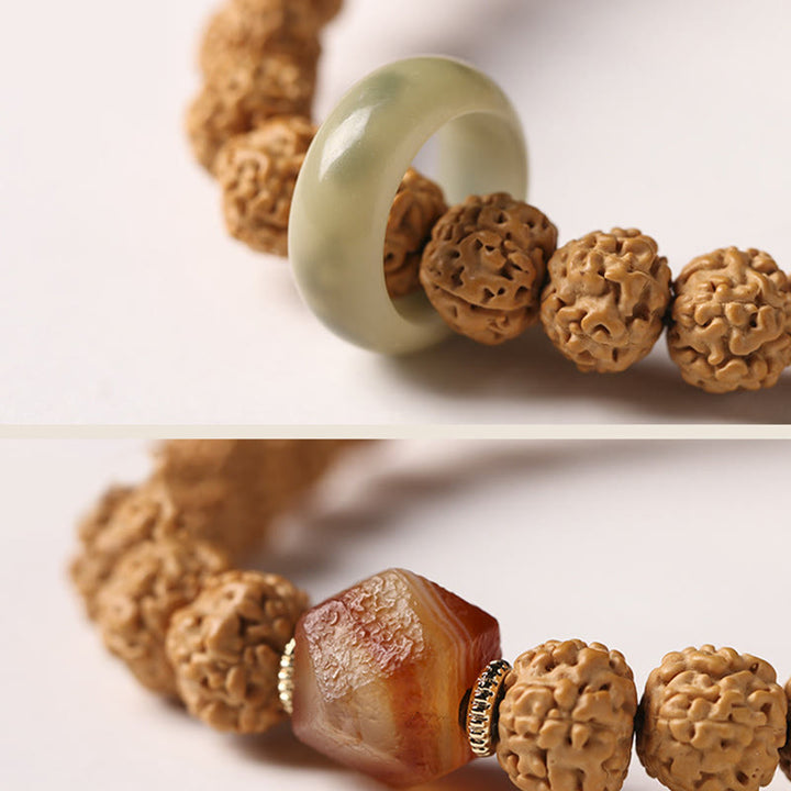 Buddha Stones Bodhi Seed Three-eyed Dzi Bead Buddha Hand Charm Wealth Bracelet - image 11