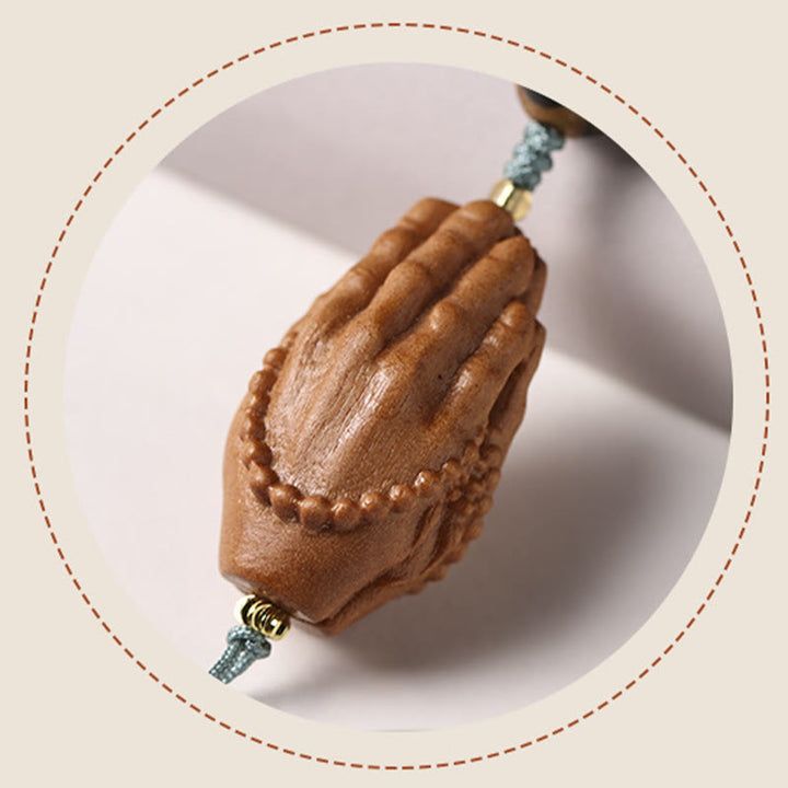Buddha Stones Bodhi Seed Three-eyed Dzi Bead Buddha Hand Charm Wealth Bracelet - image 10