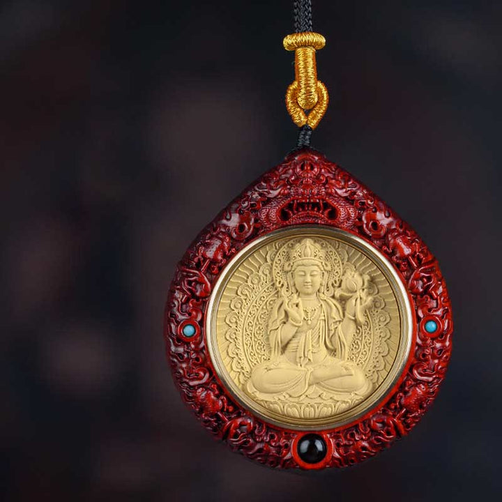 Buddha Stones Chinese Zodiac Natal Buddha Small Leaf Red Sandalwood Ebony Longevity Necklace Pendant - Horse-Mahasattva Bodhisattva - Small Leaf Red Sandalwood - image 11