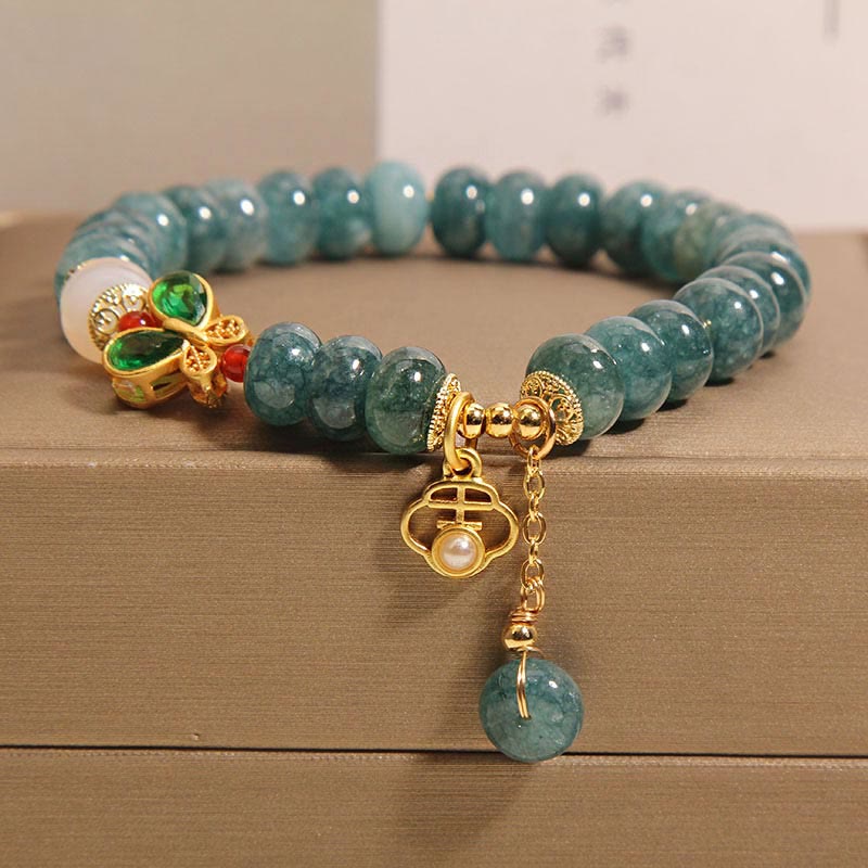 Buddha Stones Jade White Agate Butterfly Abacus Beads Abundance Bracelet - Jade White Agate Butterfly(Wrist Circumference: 14-17cm) - image 0