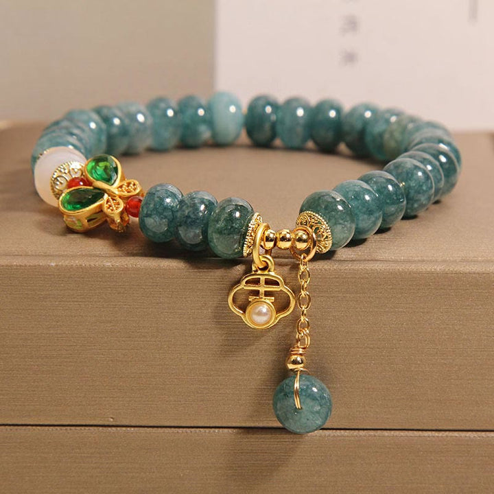Buddha Stones Jade White Agate Butterfly Abacus Beads Abundance Bracelet - Jade White Agate Butterfly(Wrist Circumference: 14-17cm) - image 0