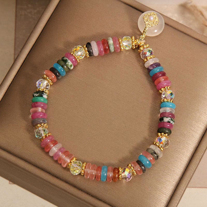 Buddha Stones Various Crystal Peace Buckle Auspicious Bracelet - image 7