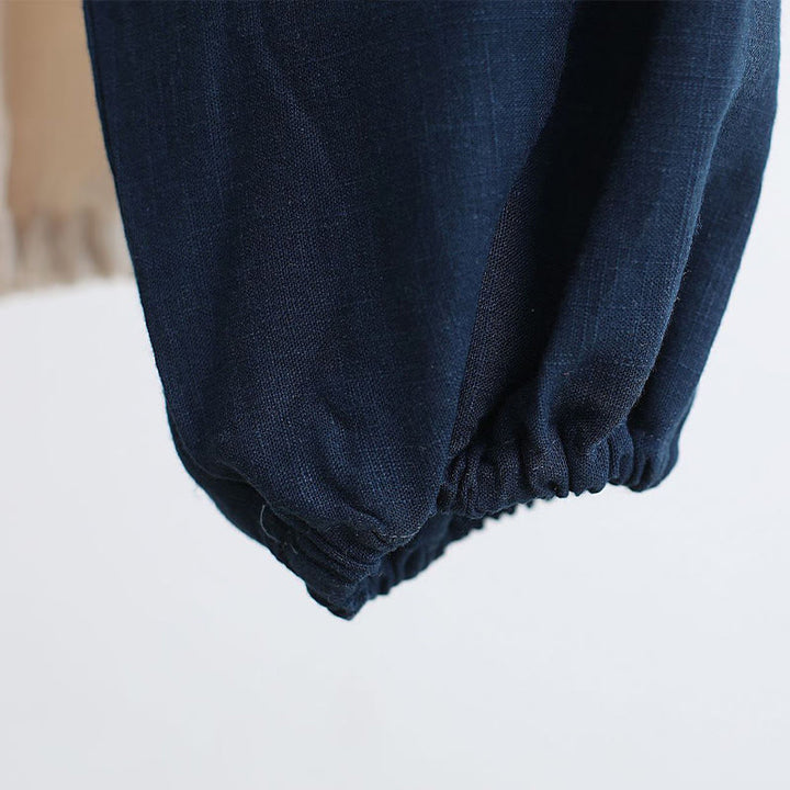 Buddha Stones 2Pcs V-Neck Men's Long Sleeve Shirt Top Pants Meditation Zen Tai Chi Cotton Linen Clothing Set - image 42