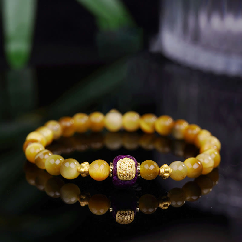 Buddha Stones Tiger Eye Bead Fortune Protection Bracelet - Tiger Eye(Wrist Circumference: 14-17cm) - image 0