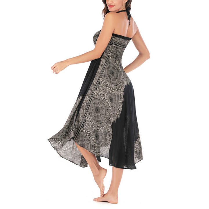 Buddha Stones Two Style Wear Boho Mandala Flower Beach Skirt Dress - image 20