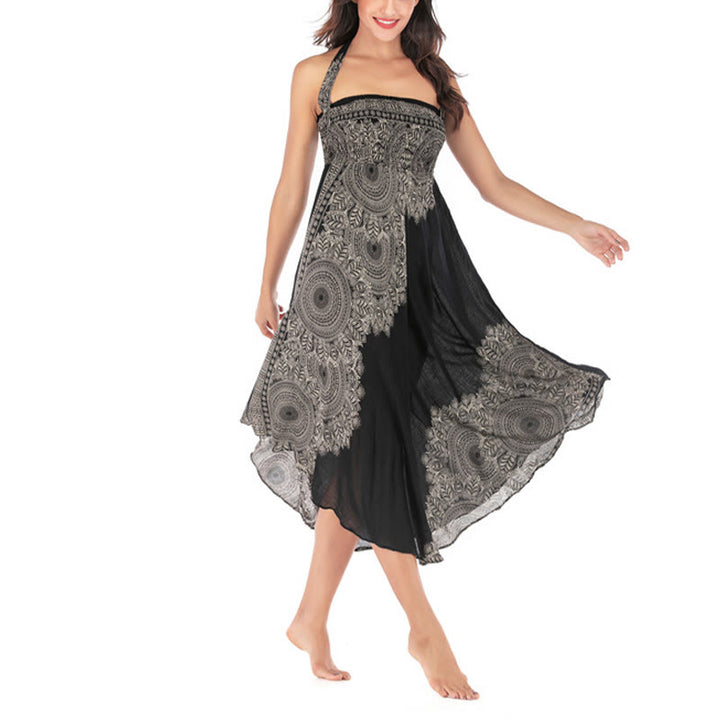 Buddha Stones Two Style Wear Boho Mandala Flower Beach Skirt Dress - image 19