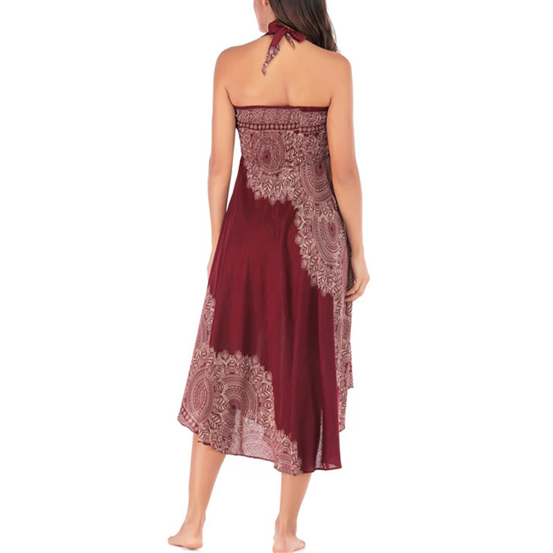 Buddha Stones Two Style Wear Boho Mandala Flower Beach Skirt Dress - image 29