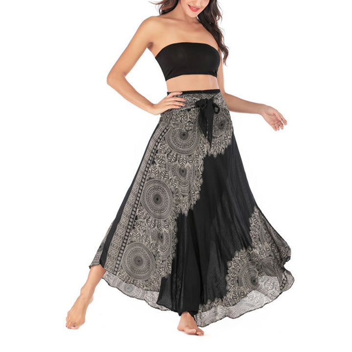 Buddha Stones Two Style Wear Boho Mandala Flower Beach Skirt Dress - image 16