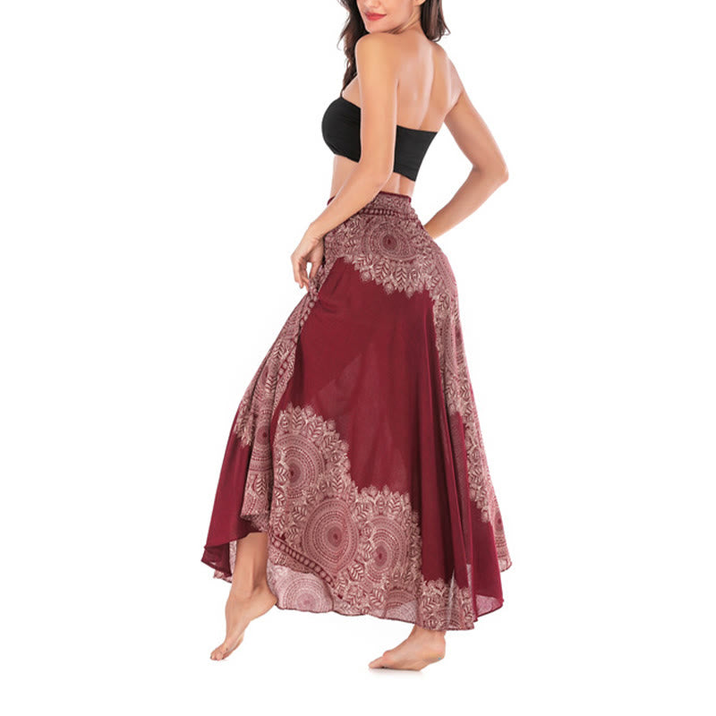 Buddha Stones Two Style Wear Boho Mandala Flower Beach Skirt Dress - image 26