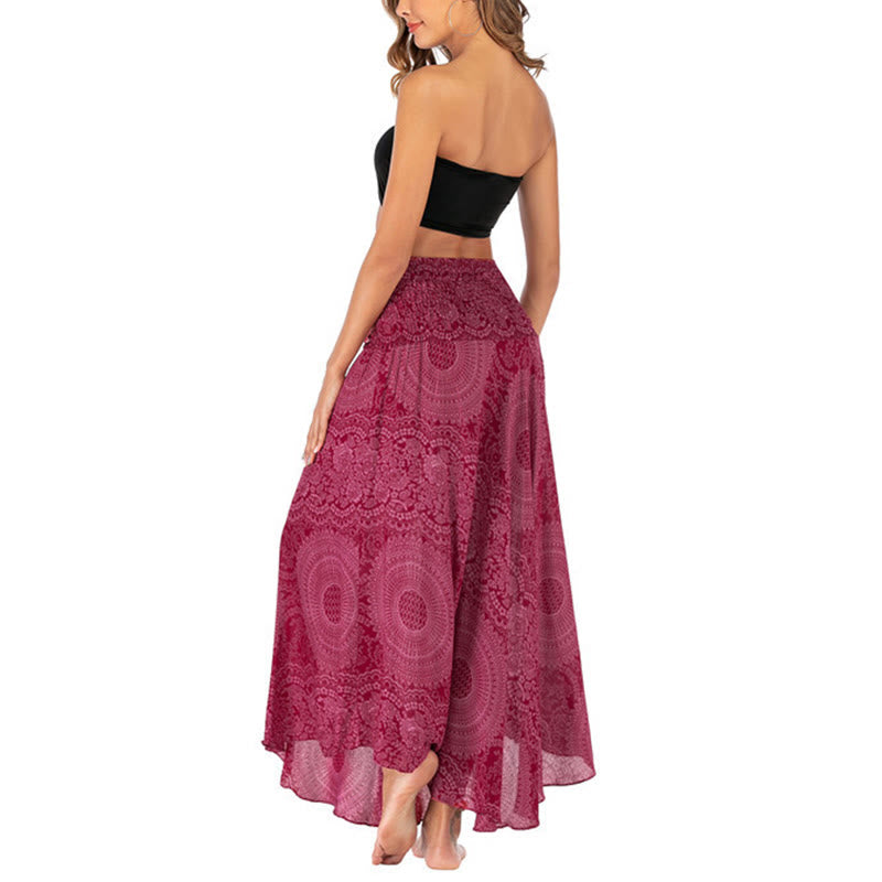 Buddha Stones Two Style Wear Boho Compass Rose Flower Skirt Dress - image 26