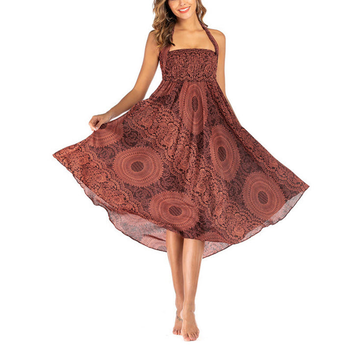 Buddha Stones Two Style Wear Boho Compass Rose Flower Skirt Dress - image 34