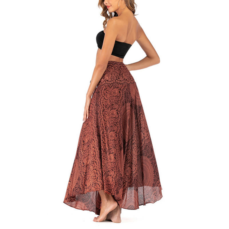 Buddha Stones Two Style Wear Boho Compass Rose Flower Skirt Dress - image 37