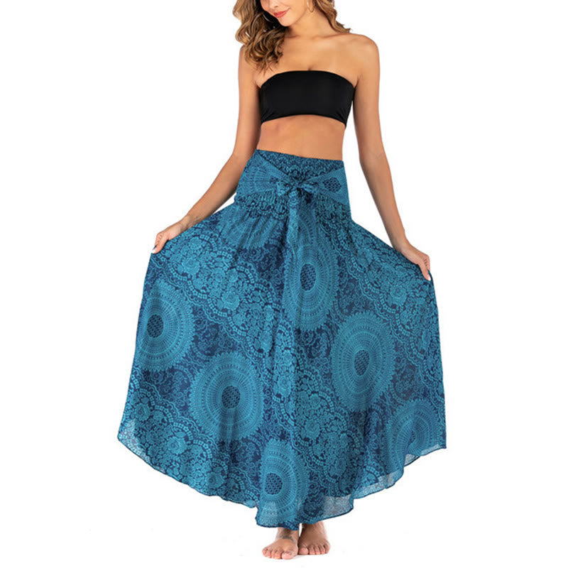 Buddha Stones Two Style Wear Boho Compass Rose Flower Skirt Dress - image 15