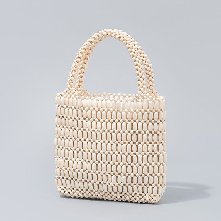 Buddha Stones Hand-woven Wooden Beads Handbag - image 13