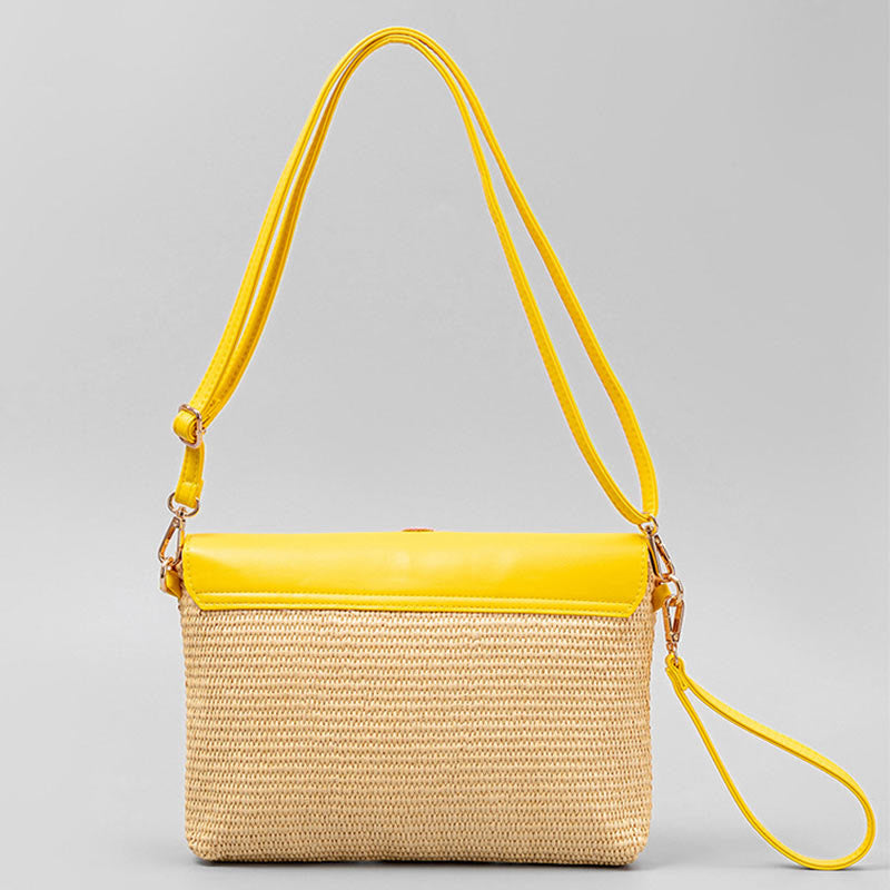 Buddha Stones Hamsa Elephant Flower Straw Woven Crossbody Bag Shoulder Bag Handbag - image 6