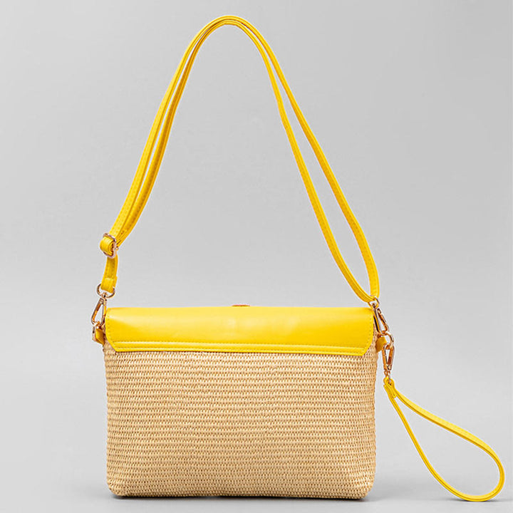 Buddha Stones Hamsa Elephant Flower Straw Woven Crossbody Bag Shoulder Bag Handbag - image 6