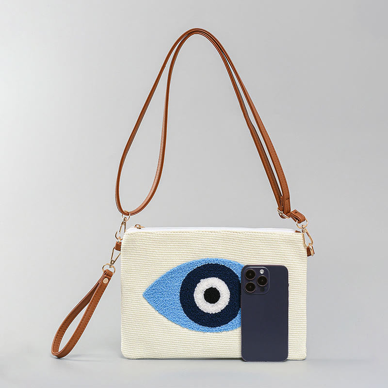 Buddha Stones Evil Eye Leaf Hamsa Canvas Crossbody Bag Shoulder Bag Handbag - image 4