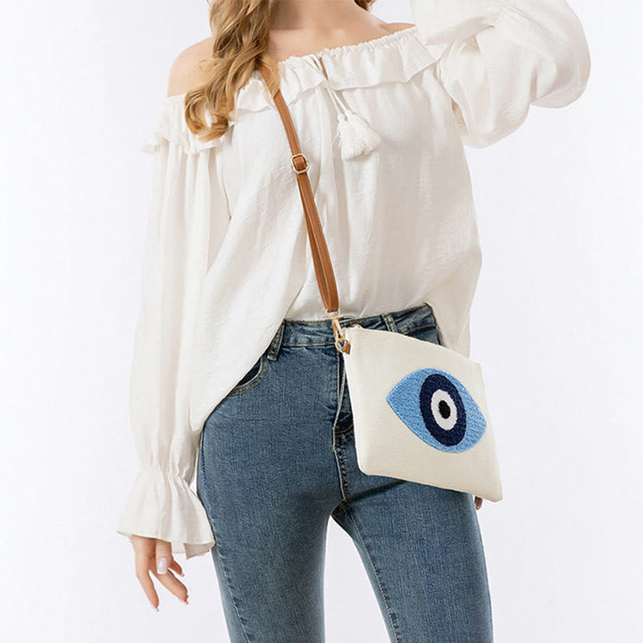 Buddha Stones Evil Eye Leaf Hamsa Canvas Crossbody Bag Shoulder Bag Handbag - image 9