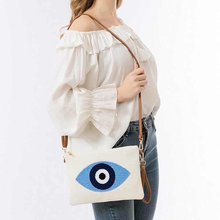 Buddha Stones Evil Eye Leaf Hamsa Canvas Crossbody Bag Shoulder Bag Handbag - image 7
