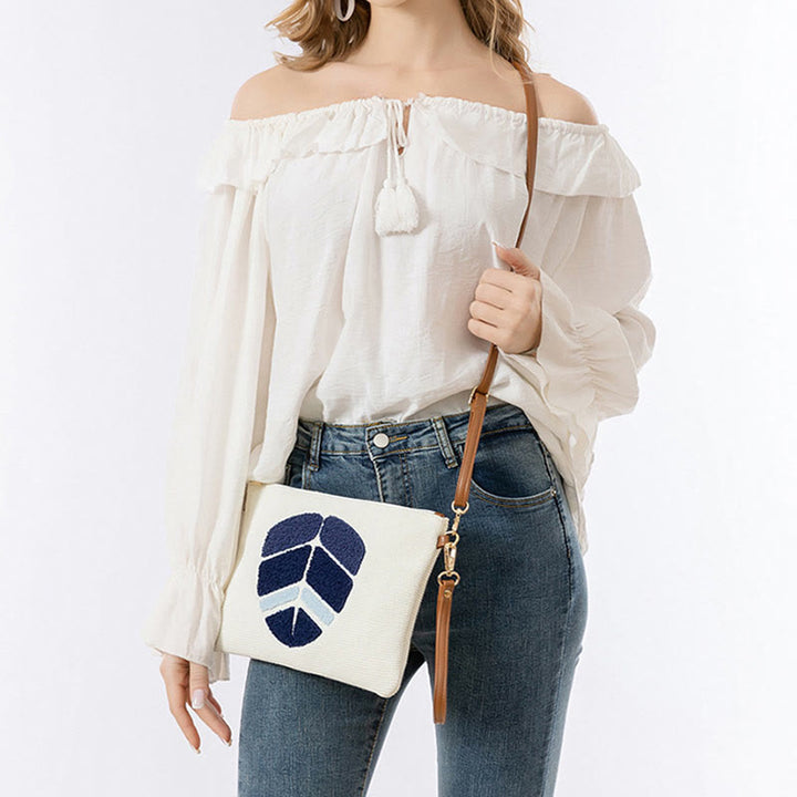 Buddha Stones Evil Eye Leaf Hamsa Canvas Crossbody Bag Shoulder Bag Handbag - image 13