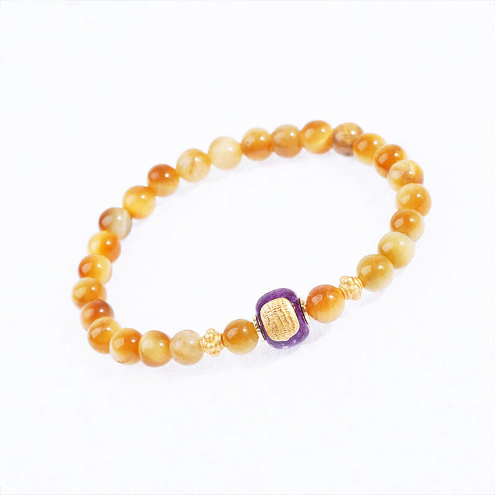 Buddha Stones Tiger Eye Bead Fortune Protection Bracelet - image 9