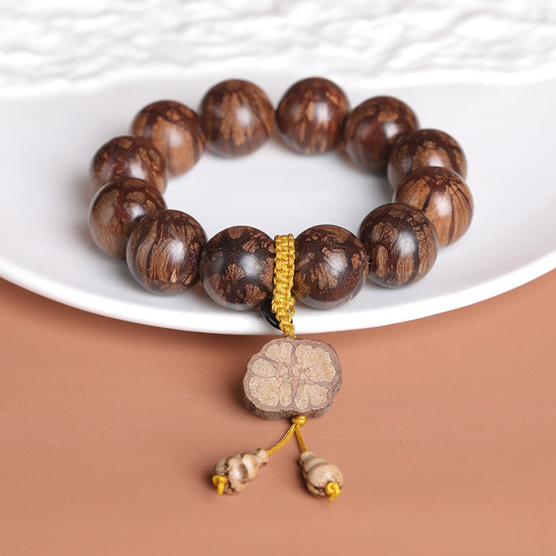 Buddha Stones Plum Blossom Wood Inner Peace Bracelet - image 1