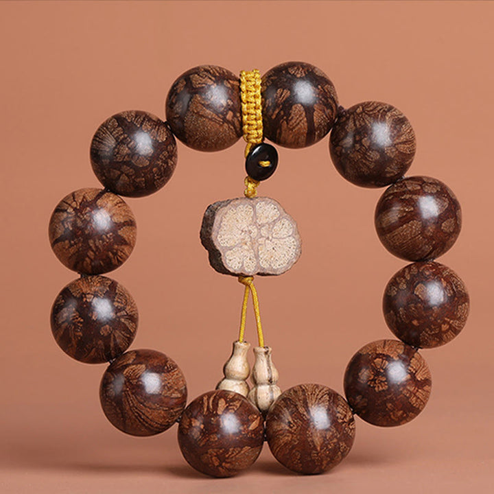 Buddha Stones Plum Blossom Wood Inner Peace Bracelet - image 6