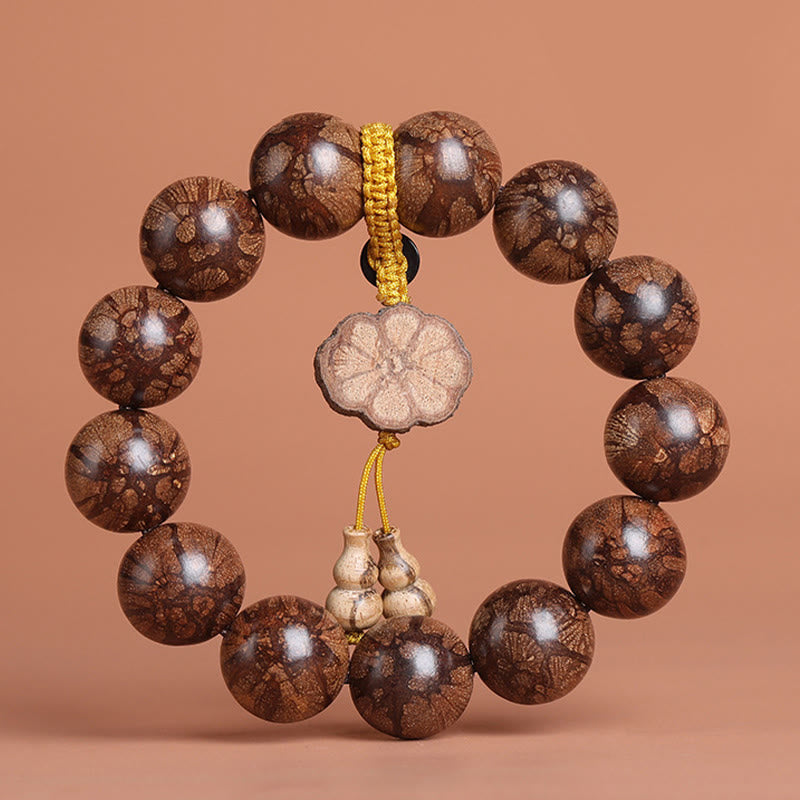 Buddha Stones Plum Blossom Wood Inner Peace Bracelet - image 4