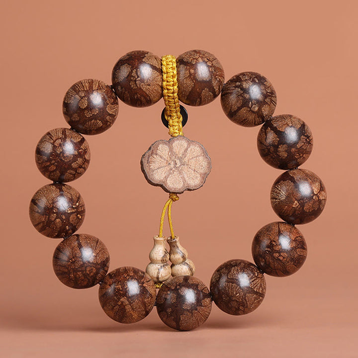 Buddha Stones Plum Blossom Wood Inner Peace Bracelet - image 4