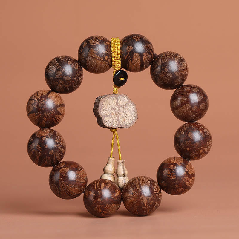 Buddha Stones Plum Blossom Wood Inner Peace Bracelet - image 2