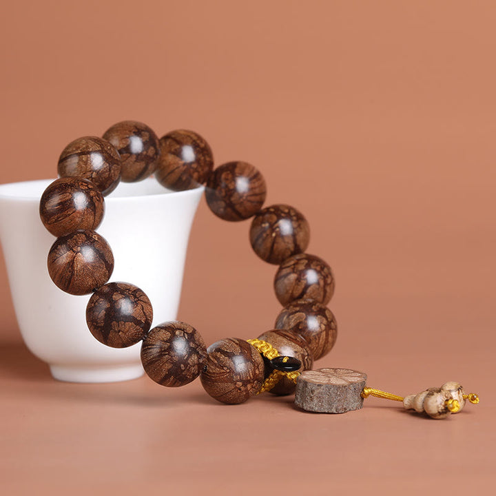 Buddha Stones Plum Blossom Wood Inner Peace Bracelet - image 3