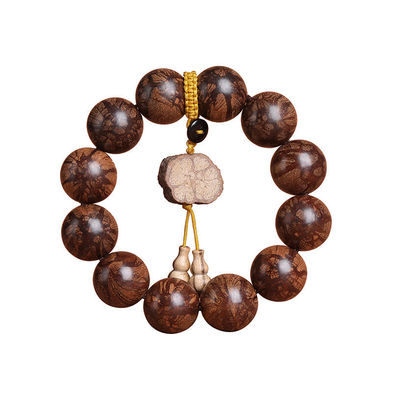 Buddha Stones Plum Blossom Wood Inner Peace Bracelet - image 9