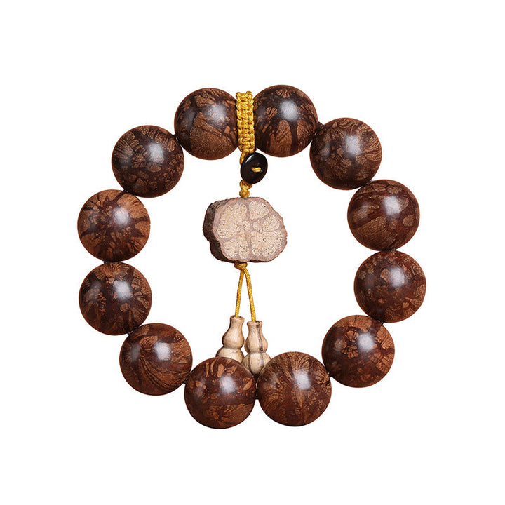 Buddha Stones Plum Blossom Wood Inner Peace Bracelet - image 9