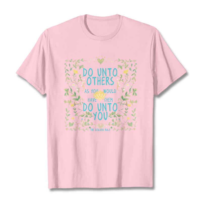 Buddha Stones The Golden Rule Lotus Tee T-shirt - LightPink - 2XL - image 13