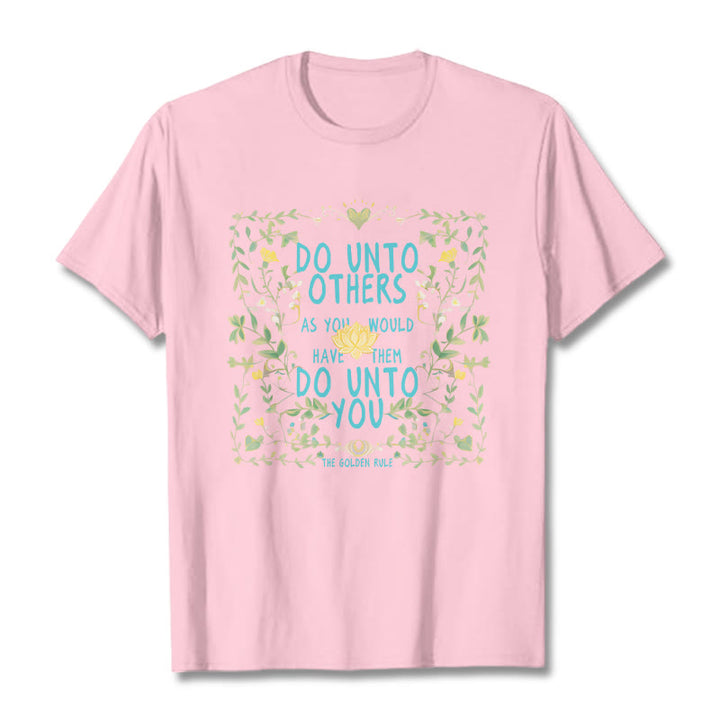 Buddha Stones The Golden Rule Lotus Tee T-shirt - LightPink - 2XL - image 13