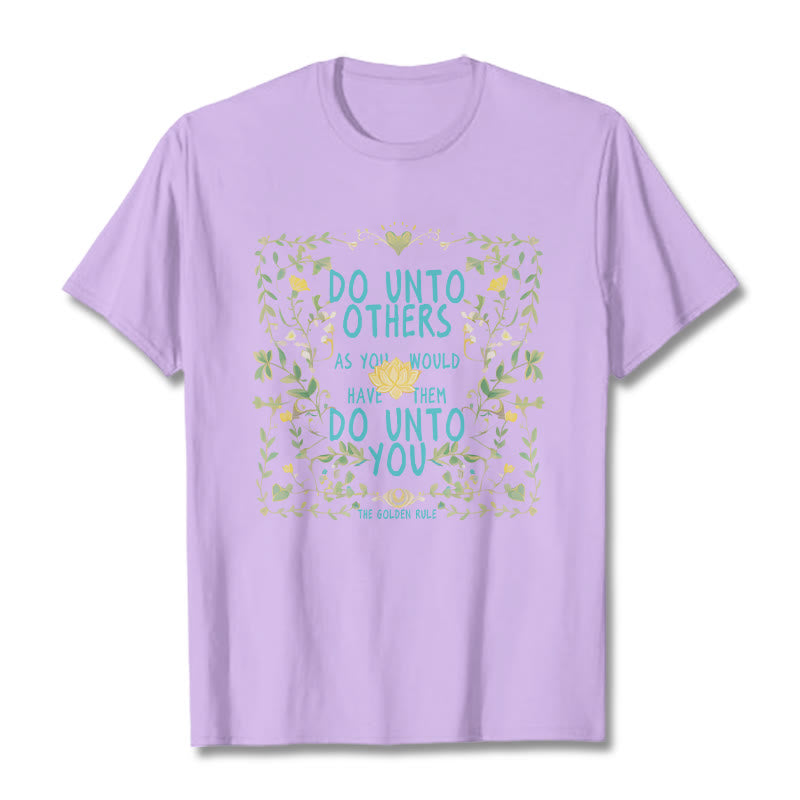 Buddha Stones The Golden Rule Lotus Tee T-shirt - Plum - 2XL - image 15