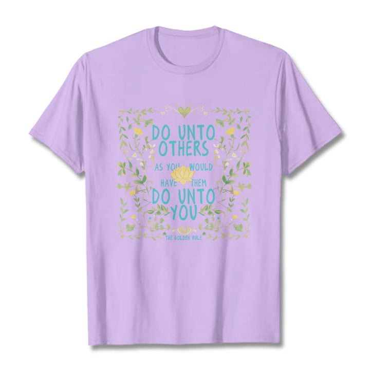 Buddha Stones The Golden Rule Lotus Tee T-shirt - Plum - 2XL - image 15