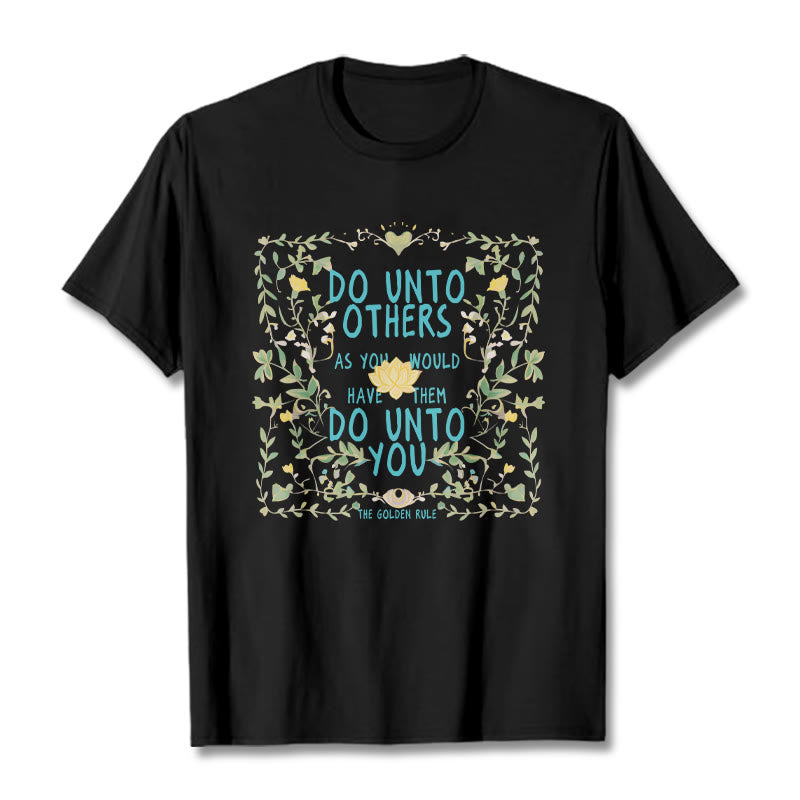 Buddha Stones The Golden Rule Lotus Tee T-shirt - Black - 2XL - image 5