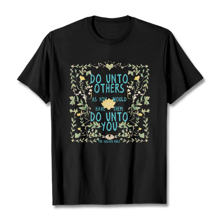Buddha Stones The Golden Rule Lotus Tee T-shirt - Black - 2XL - image 5