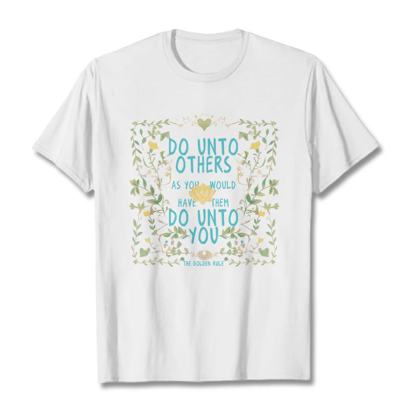 Buddha Stones The Golden Rule Lotus Tee T-shirt - White - 2XL - image 2