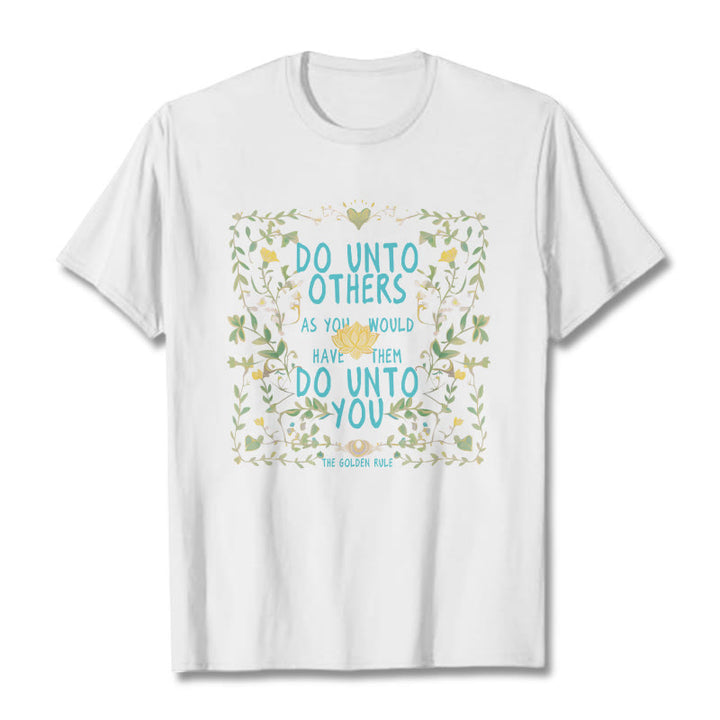Buddha Stones The Golden Rule Lotus Tee T-shirt - White - 2XL - image 2