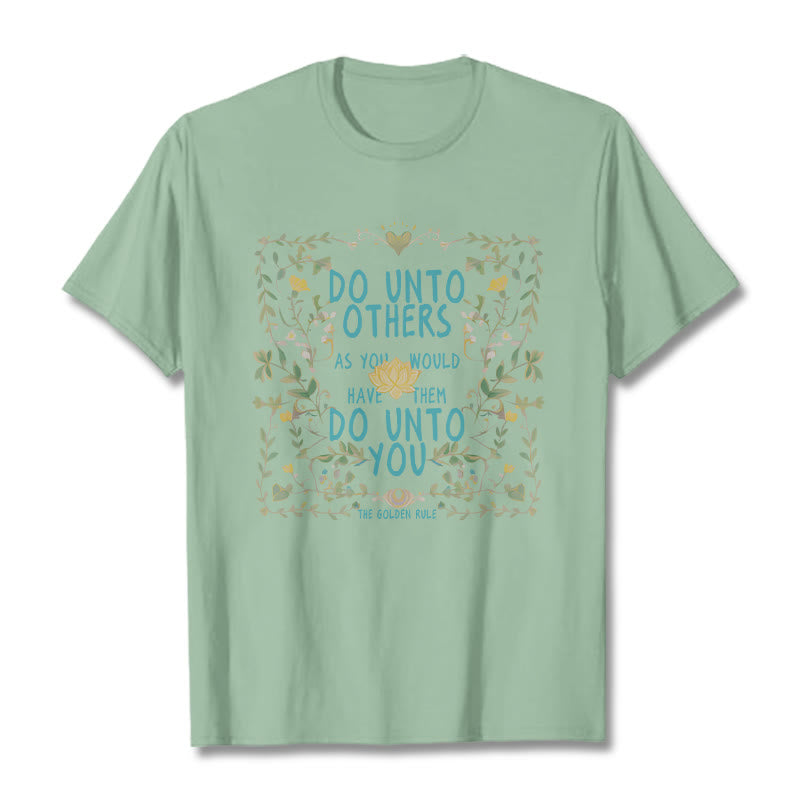Buddha Stones The Golden Rule Lotus Tee T-shirt - PaleGreen - 2XL - image 0