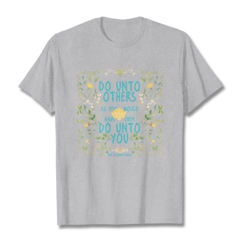 Buddha Stones The Golden Rule Lotus Tee T-shirt - LightGrey - 2XL - image 18