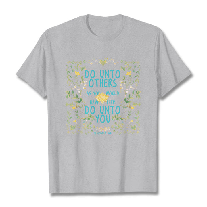 Buddha Stones The Golden Rule Lotus Tee T-shirt - LightGrey - 2XL - image 18