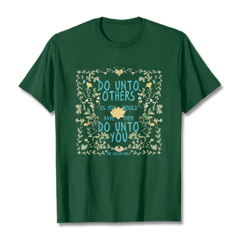 Buddha Stones The Golden Rule Lotus Tee T-shirt - ForestGreen - 2XL - image 11